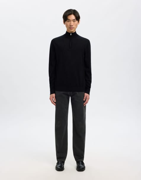 Selected - Sorte jeans med lige ben i denim - view 1