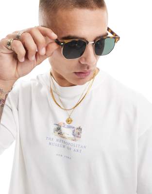 Selected Selected square sunglasses in brown