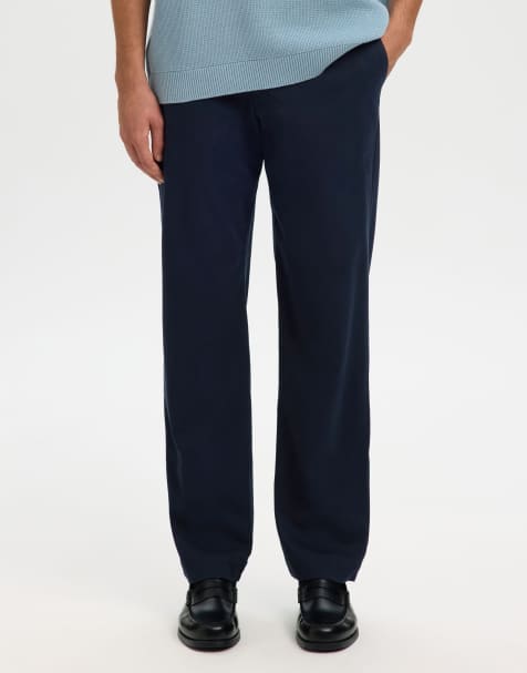 Selected Straight-leg trousers in sky captain