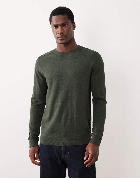 Selected – Strickpullover in Dunkelgrün mit Rundhalsausschnitt - view 1