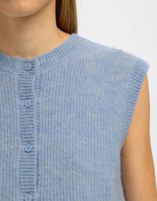 Selected Strickweste in Hellblau, 4 von 6