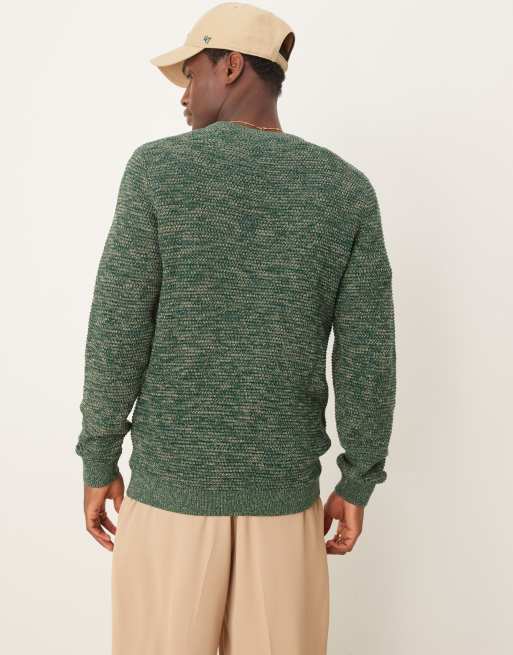 Selected – Strukturierter Strickpullover in gemischtem Grün , 2 von 4