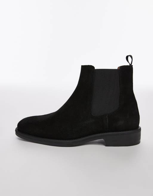Selected Suede chelsea boots in black , 2 of 4