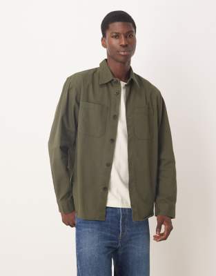 Selected - Surchemise en coton avec poches - Vert