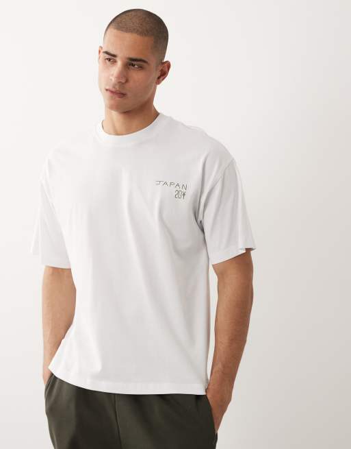 Selected – Svart, oversize t-shirt med "Japan"-stämpeltryck baktill, 2 av 5