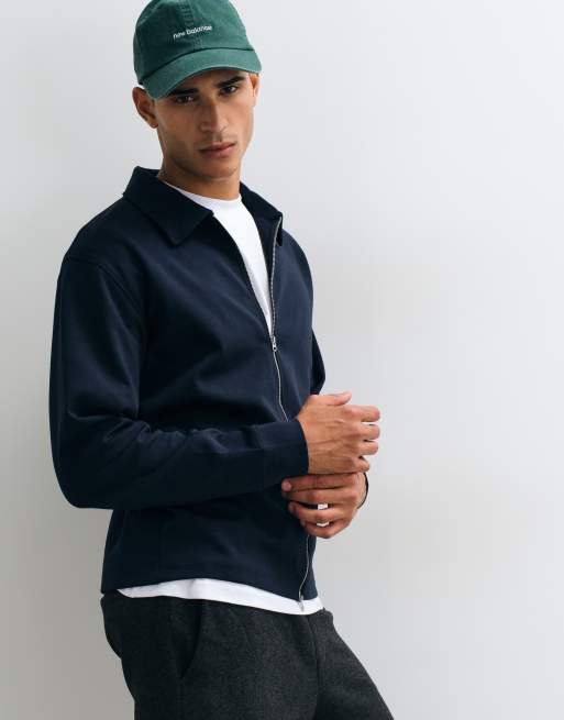 Selected sweat-topp med dragkedja i marinblått, 3 av 5