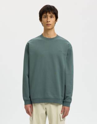 Selected Sweatshirt In Green