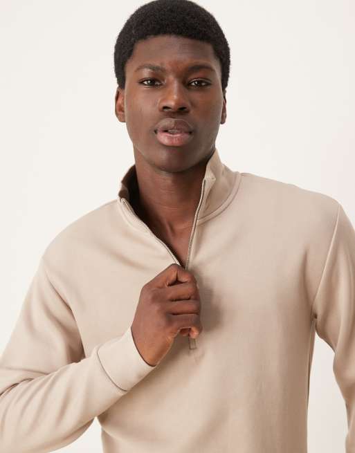 Selected - Sweatshirt met korte rits in crème , 3 van 4