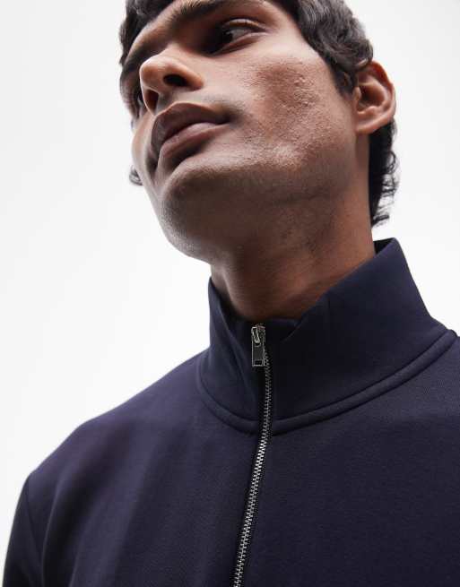 Selected - Sweatshirt met korte rits in marineblauw , 3 van 4