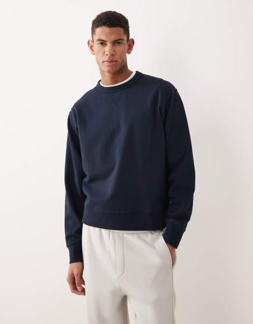 Selected - Sweatshirt met vintage look in marineblauw