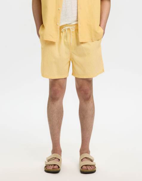 Selected Swim shorts in spectra yellow - view 1