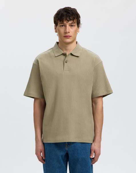 Selected – Szarozielona koszulka polo - view 1