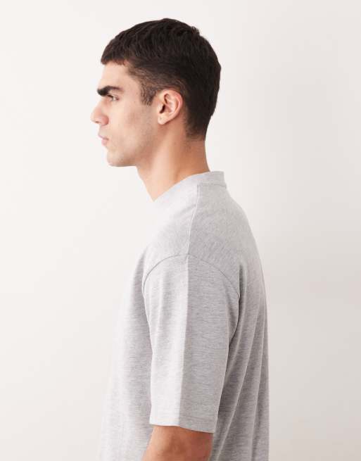 Selected – Szary gruby T-shirt oversize, 3 z 5