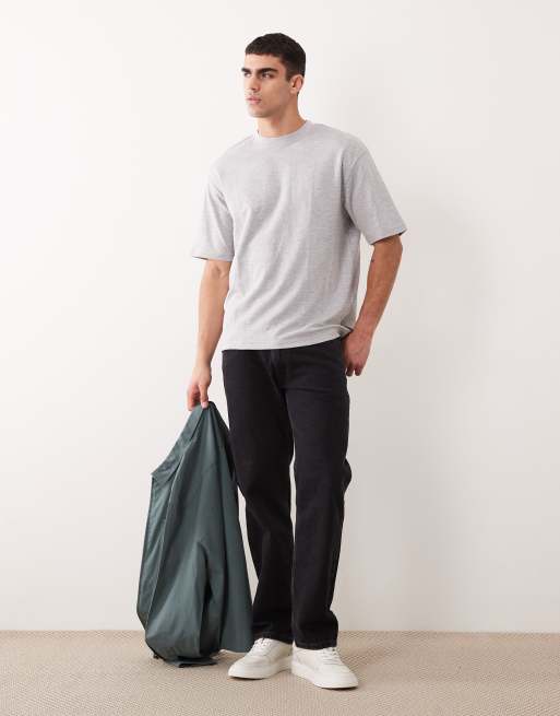Selected – Szary gruby T-shirt oversize, 4 z 5