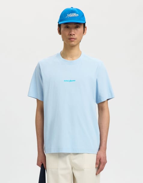 Selected - T-shirt color skyway - view 1