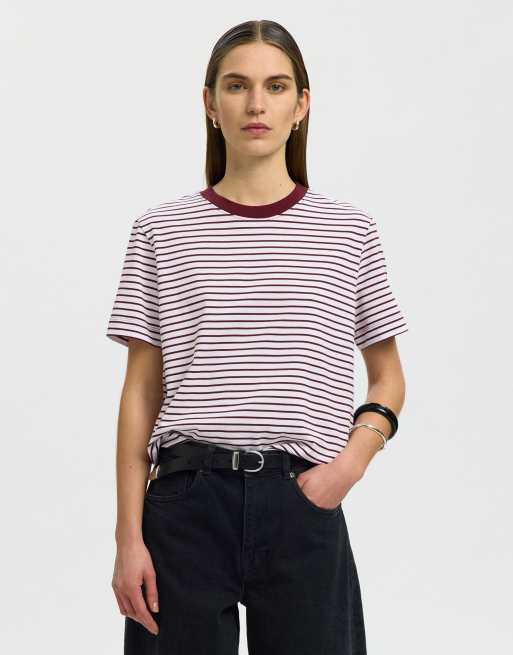Selected - T-shirt color tawny port, 1 di 6