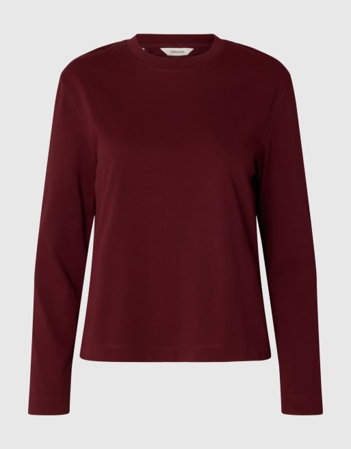 Selected t-shirt i vinröd, 6 av 6