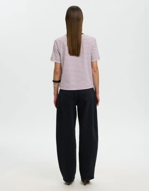 Selected t-shirt i vinröd, 2 av 6