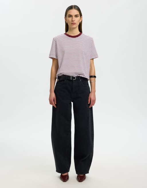 Selected t-shirt i vinröd, 3 av 6