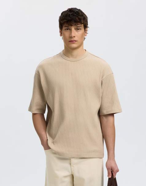 Selected - T-shirt in beige - view 1