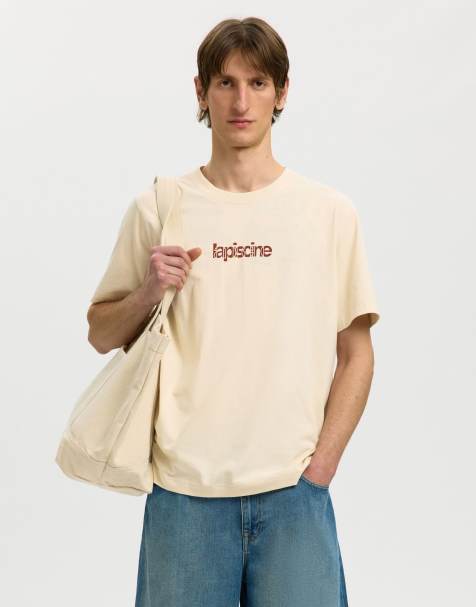 Selected – T-Shirt in Birkenweiß - view 1