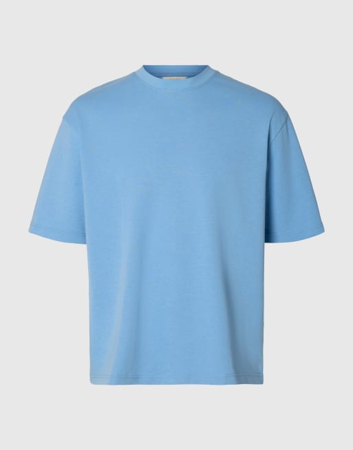 Selected - T-shirt in blauw, 6 van 6