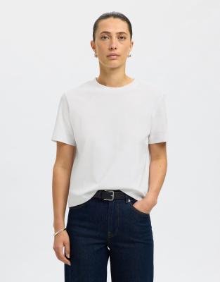 Selected T-shirt In White