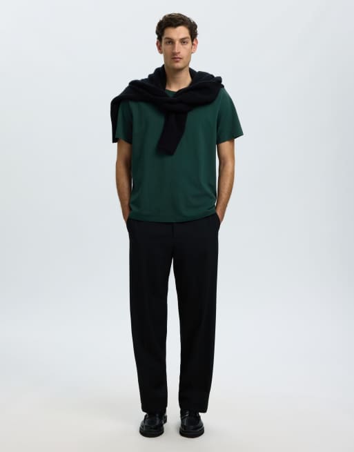 Selected - T-shirt in dennenbos-groen, 5 van 6