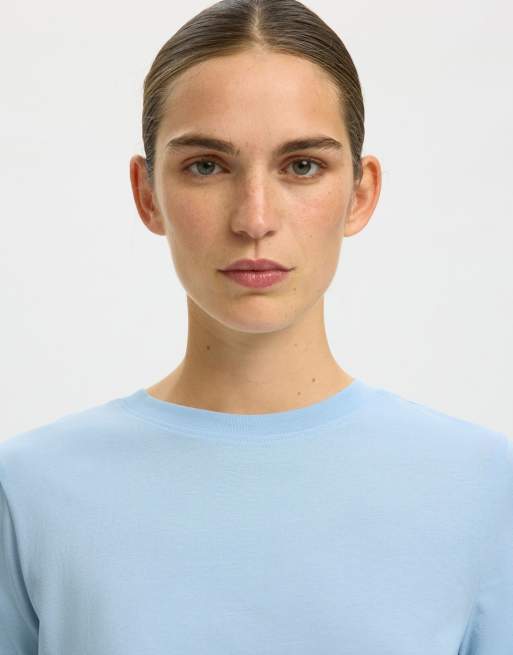 Selected T-Shirt in Hellblau, 4 von 6