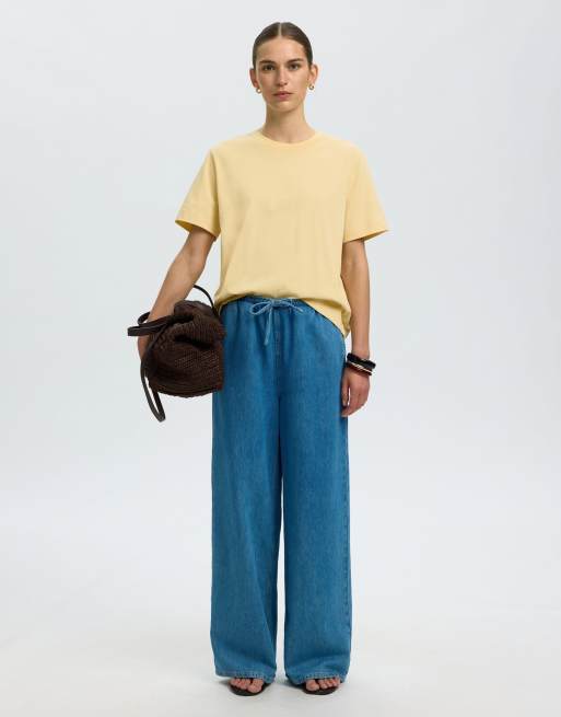 Selected – T-Shirt in Italian Straw, 5 von 6
