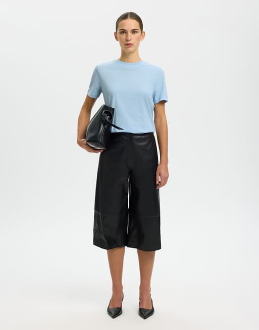 Selected T-shirt in light blue, 3 of 6
