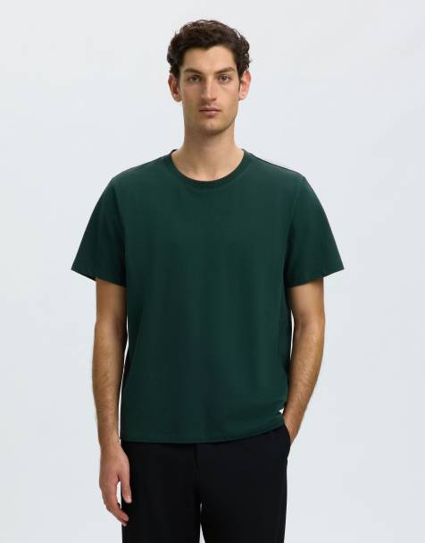 Selected – T-Shirt in Pinienhain-Grün - view 1
