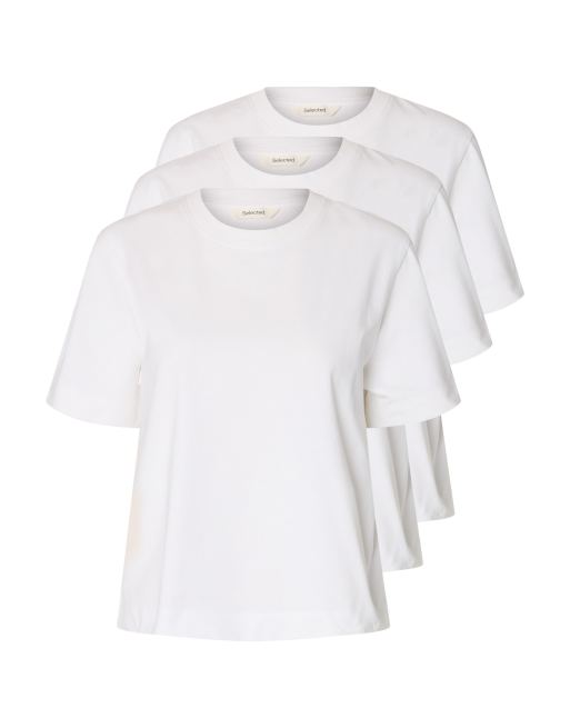Selected – T-Shirt in strahlendem Weiß, 4 von 4