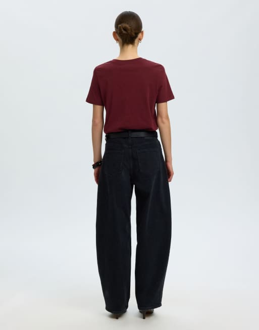 Selected T-shirt in tawny port, 2 of 6