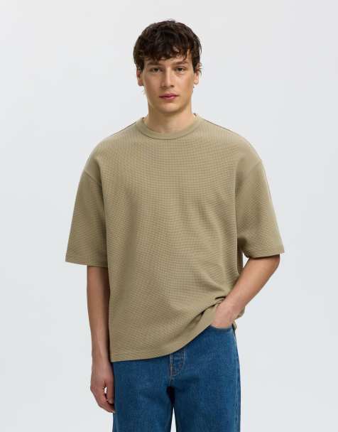 Selected T-shirt in vetiver - view 1