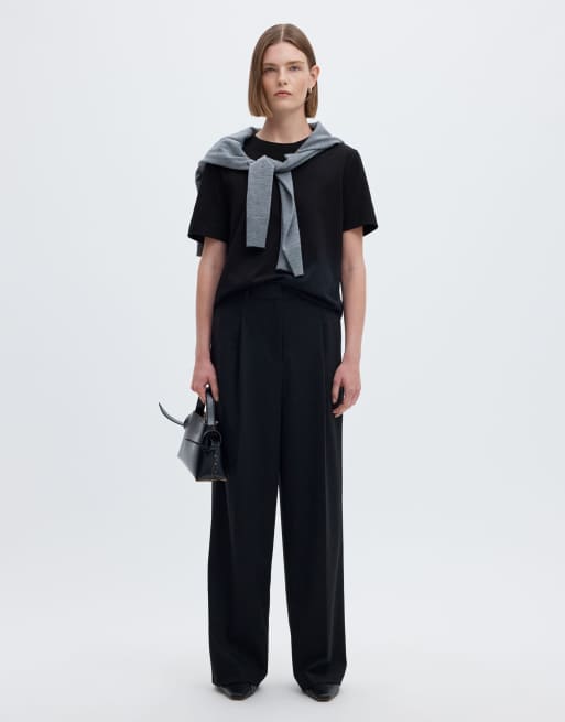 Selected - T-shirt in zwart, 5 van 6