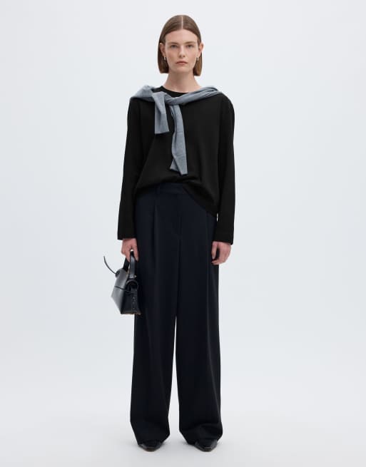 Selected - T-shirt in zwart, 5 van 6