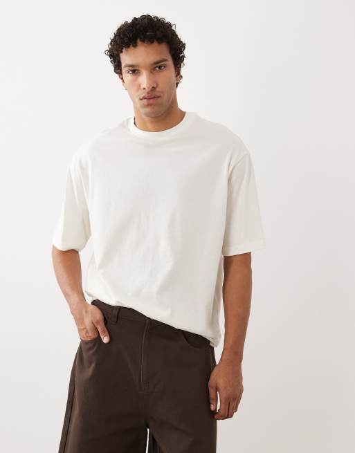 Selected - T-shirt oversize avec imprimé côte - Crème, 5 de 5