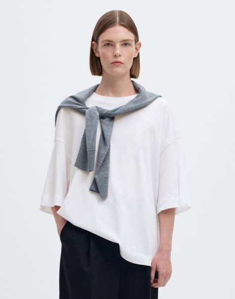 Selected T-shirt oversize bianco brillante - view 1