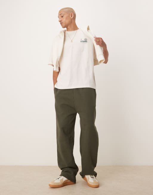 Selected - T-shirt oversize épais avec imprimé Paris au dos - Crème , 4 de 4