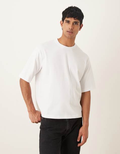 Selected - T-shirt oversize in 100% cotone pesante bianca - view 1