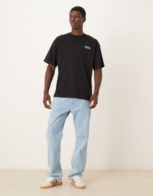 Selected - T-shirt oversize nera con stampa di vaso giapponese sul retro, 2 di 5