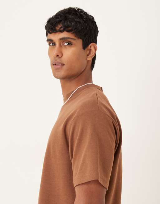 Selected - T-shirt oversize pesante arancione, 4 di 5