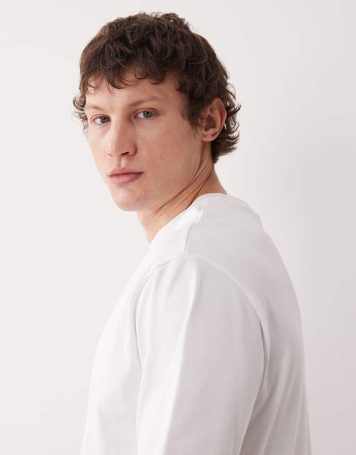 Selected - T-shirt van zware stof in wit, 4 van 5