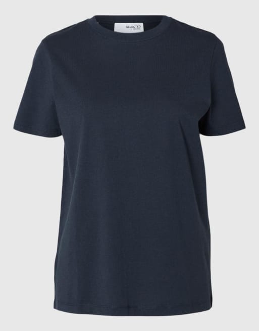 Selected T-shirt w kolorze ciemnego szafiru, 6 z 6
