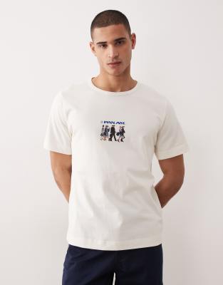 Selected T-shirt With Front Graphic In White
