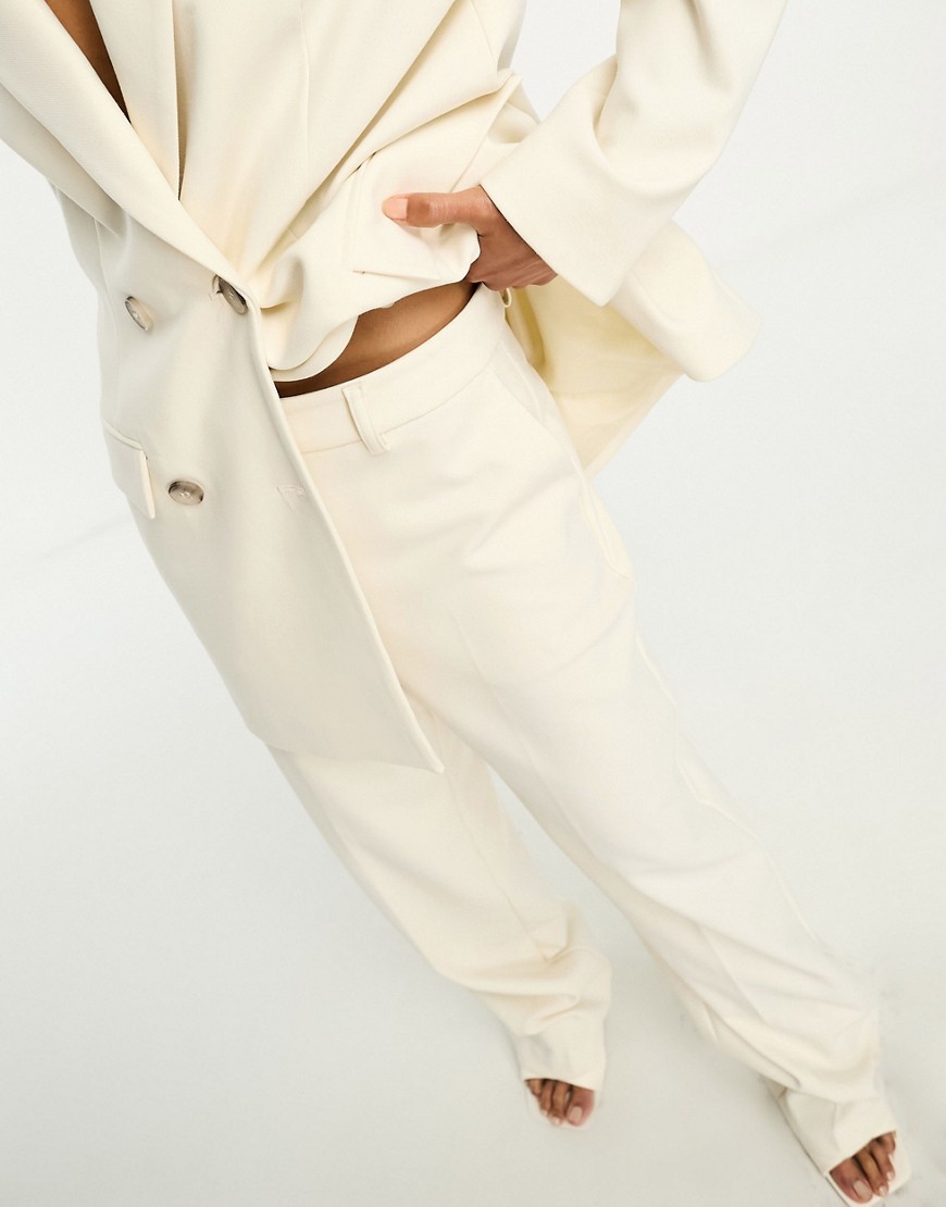 Selected tailored wide leg trouser co-ord in white