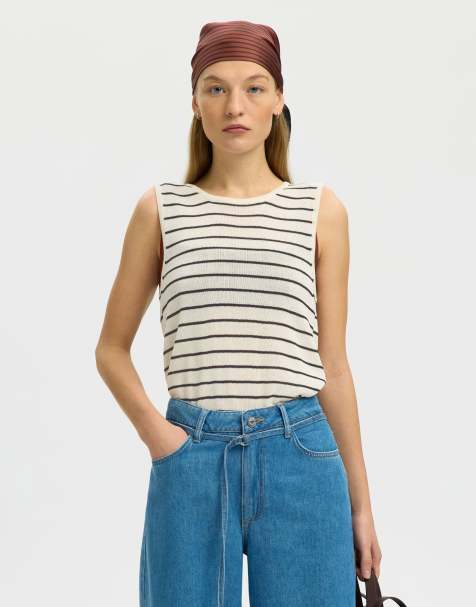 Selected - Tanktop in berkenkleur 1 - view 1