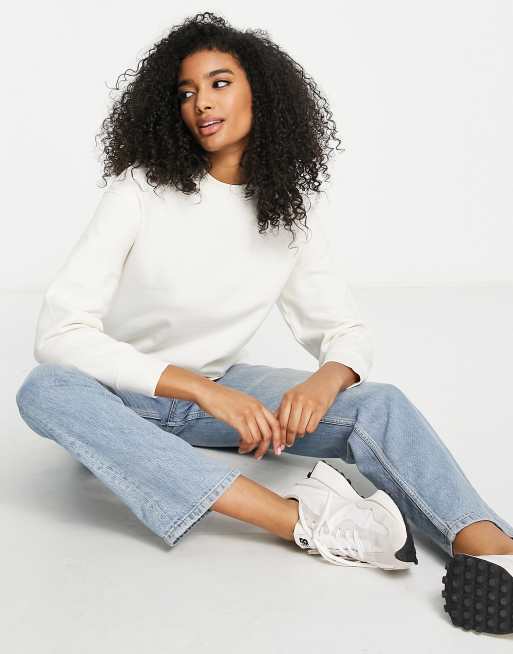 Selected Tasie classic jersey sweatshirt in cream