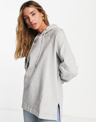 Selected Tasie oversized jersey hoodie in grey mel
